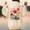 Retro Floral Women's Bohemian Plus Size Long Sleeve Hoodie for Spring & Autumn