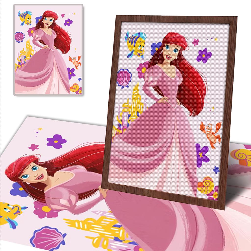 DIY Diamond Painting The Princess and The Fish Cross Stitch Kit Mosaic Art Diamond Painting Full Circle Diamond Home Decoration