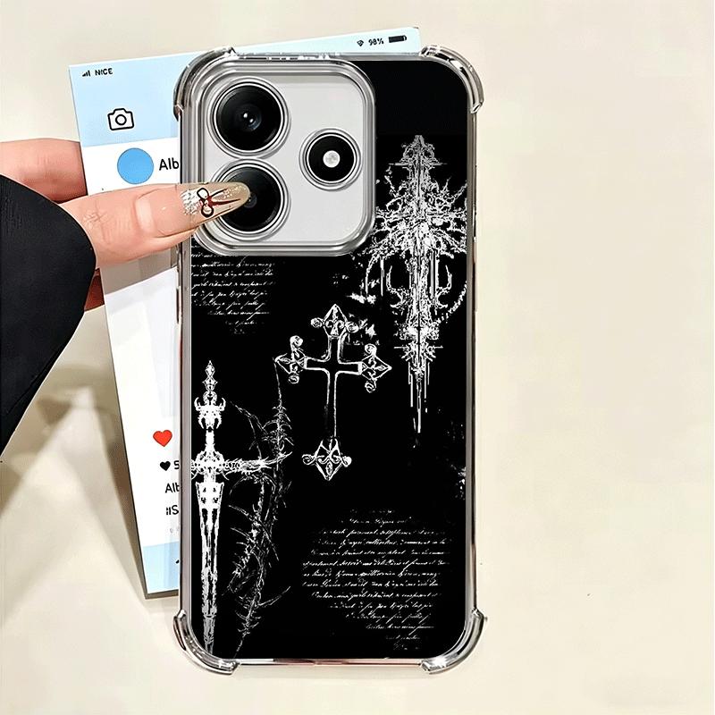 Gothic Cyber Sigil Cross Soft Phone Case For Xiaomi Poco X7 X8 Pro Max X6 X5 X3 F8 Ultra F7 M8 M7 M5S Redmi 15C 15A 15 14C 13C 1
