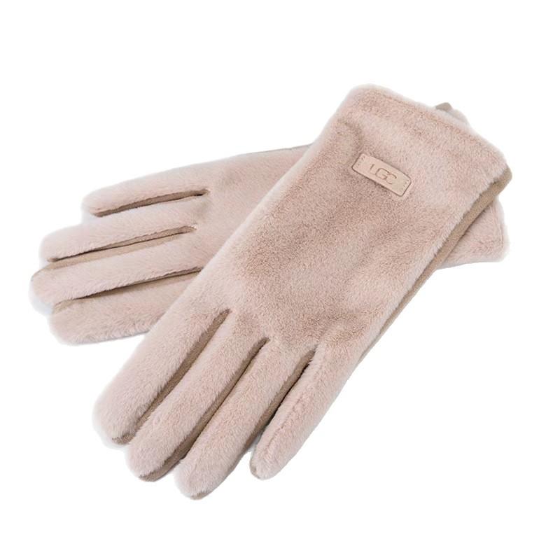 Temperament Women's Autumn/Winter Plush Gloves Warm and Cold proof with Velvet