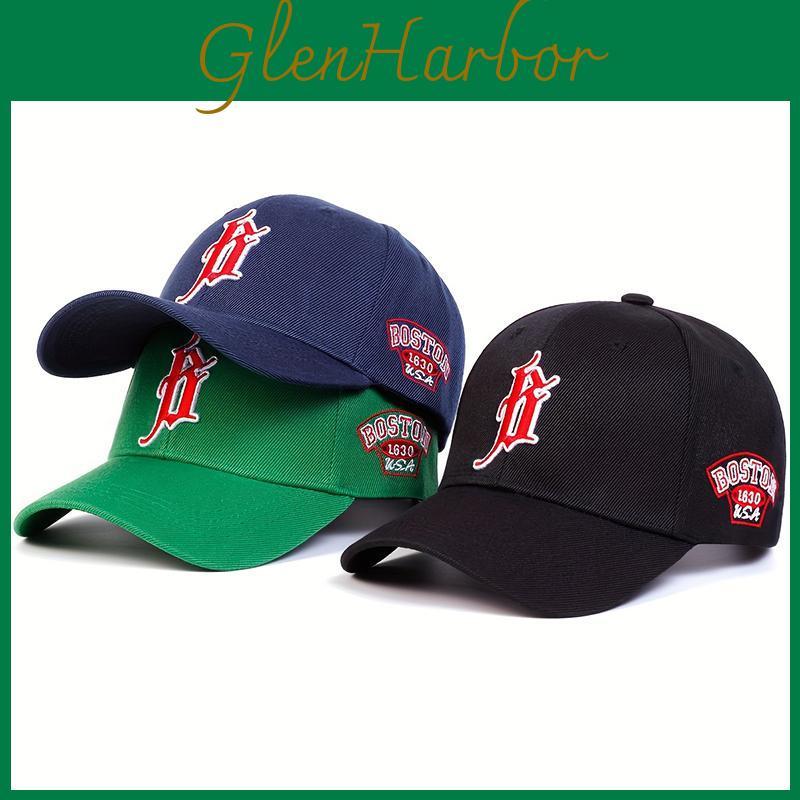 Embroidery B Side Letter Boston Baseball Cap Men Women Spring Summer Sun Hats Cotton Snapback Hat Unisex Hip Hop Trucker Caps