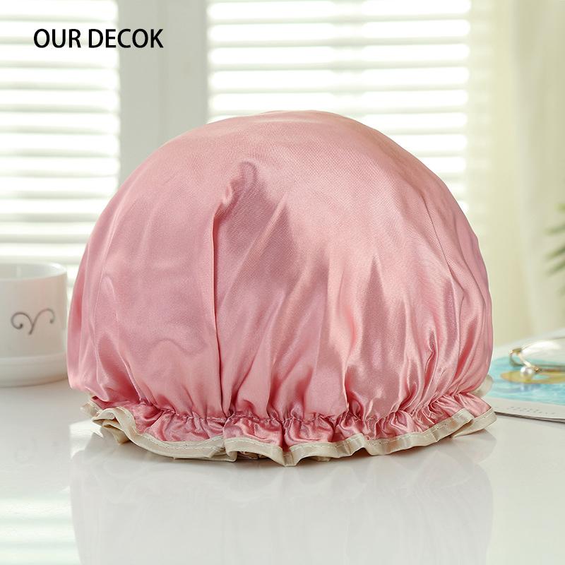 Waterproof Bath Hat Bathroom Shower Hair Cover Women Supplies Shower Cap Adult Shower Bath Bathing Caps Bathroom Accessories
