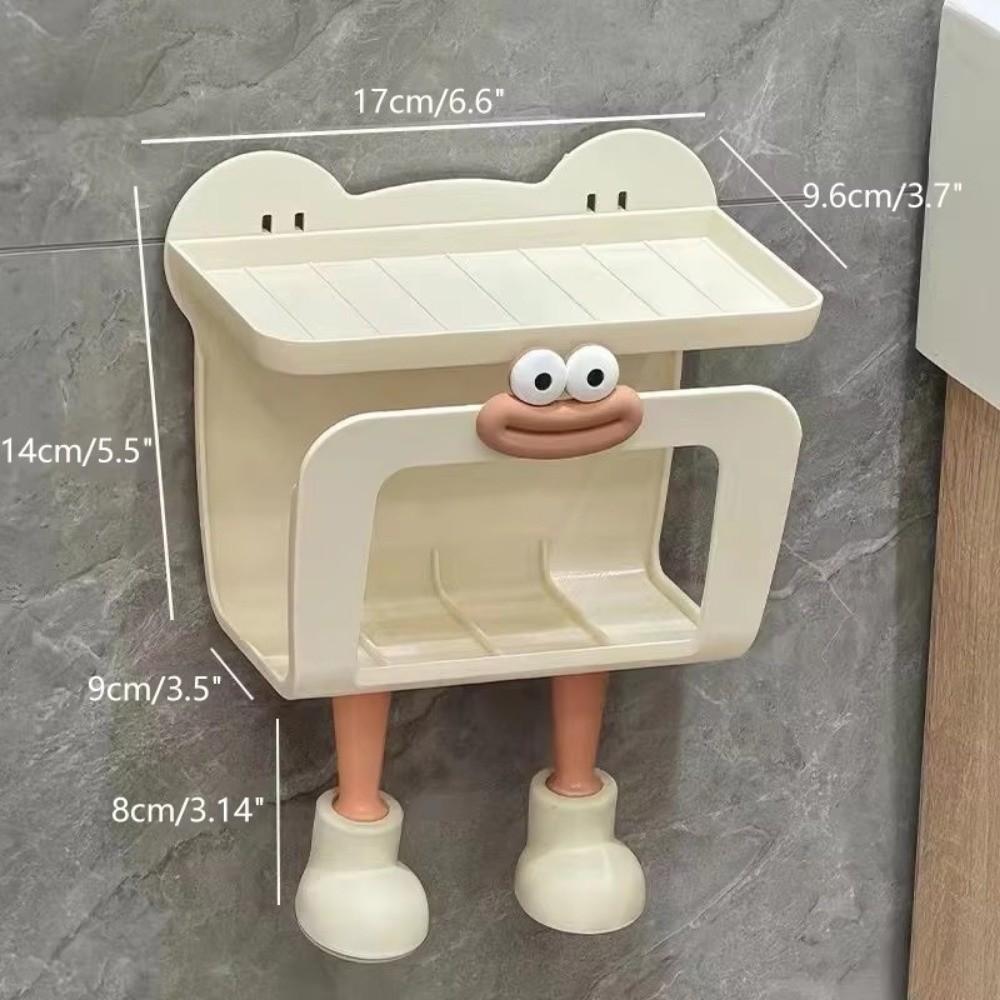 Cartoon Wall Mounted Wet Wipes Box Waterproof Cream Style Bathroom Drawer Box No Punching Storage Rack Miscellaneous Items