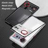 Elastic Snap Magnetic Metal Bumper Frame Case for ZTE Nubia Z80 Z70 Z70S Ultra 5G Clear Frosted PC Lens Protector Back Cover