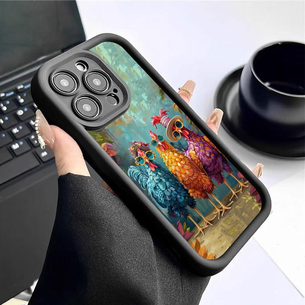 Sunglasses Chicken Black Groove Phone Case for iPhone 14/15/16/17 Pro Max