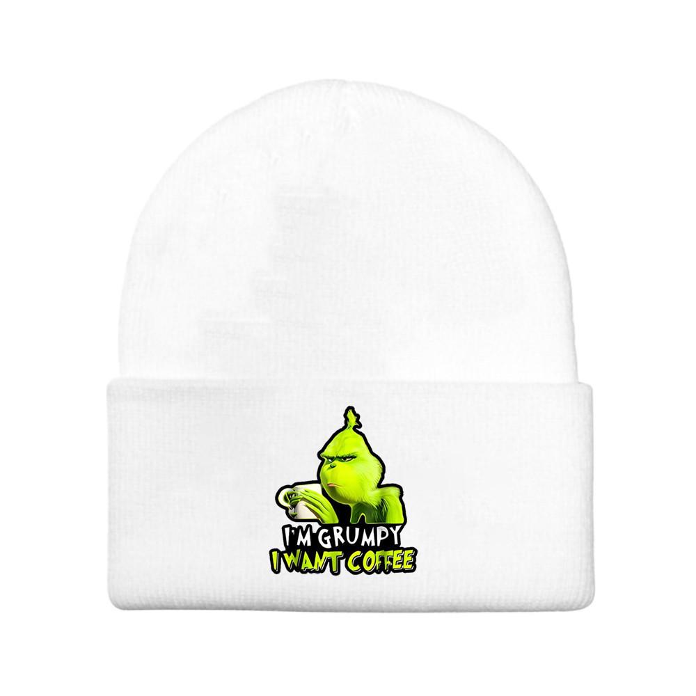 The Grinch Print Knit Hat With Earmuff Protection For Winter Warmth And Unisex Use