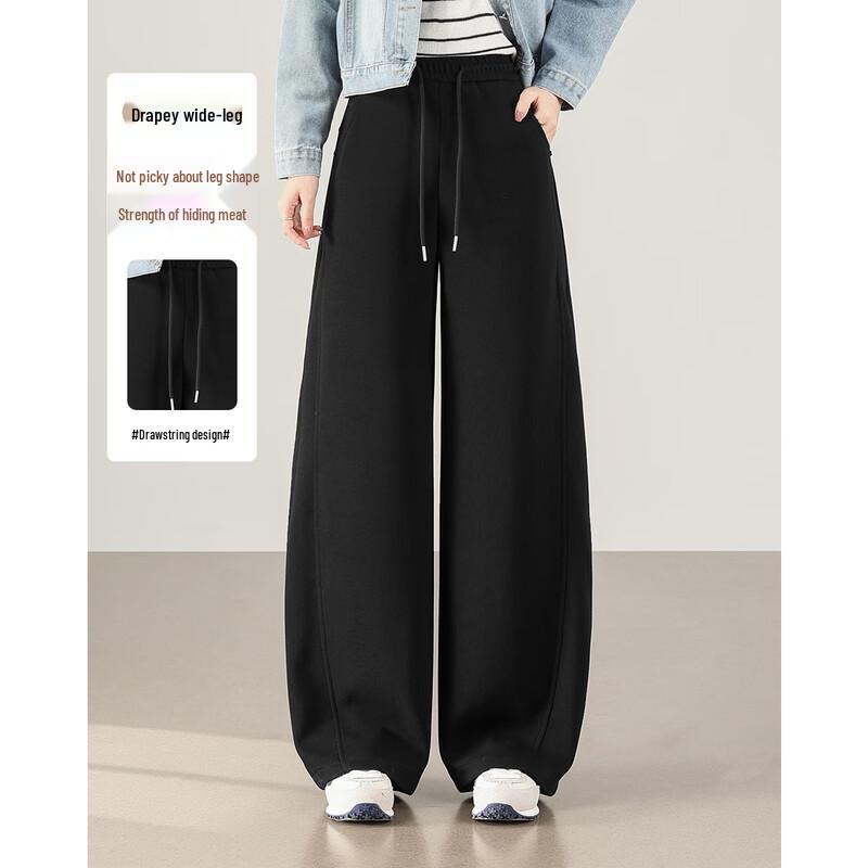 TERRE BLEUE Women s High-Waist Wide-Leg Casual Pants 26