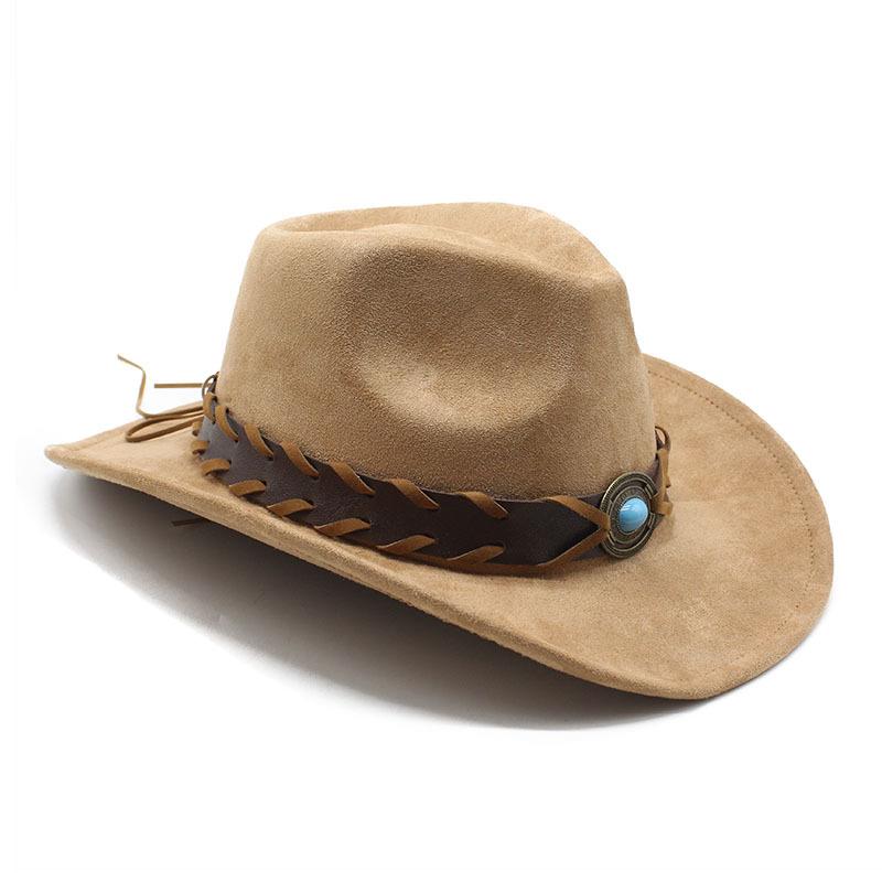 New Minority Woolen Hat Suede Men's and Women's Couple Hat Woolen Western Cowboy Top Hat