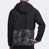 adidas Aop Block Colorblock Windproof Fleece Lined Stay Warm Hooded Jacket Black Men's GT6484