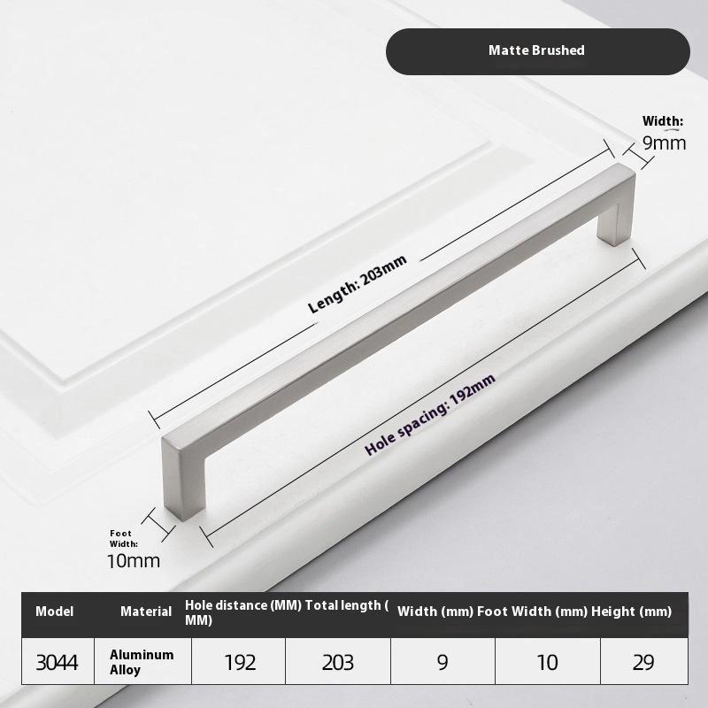 10-33Cm Black Cabinet Handles Stainless Steel Square Closet Drawer Cupboard Pulls Bathroom Door Knobs Furniture Kitchen Handle