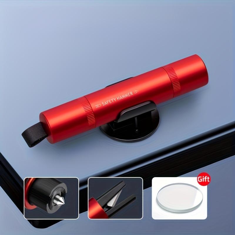 1 Piece Red Safety Hammer Car Window Breaker with Seatbelt Cutter, Multifunctional Car Safety Hammer, Emergency Escape Hammer, Automotive Tool