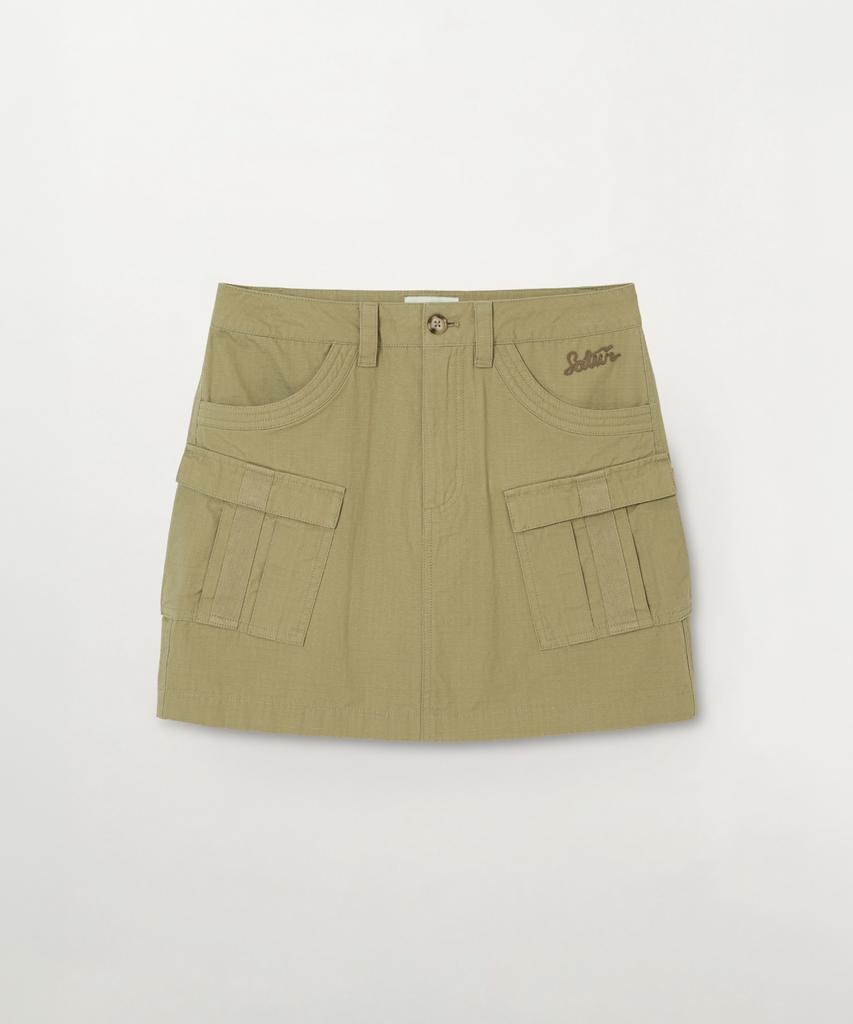 Seteo (W) Ripstop Cargo Mini Skirt Khaki