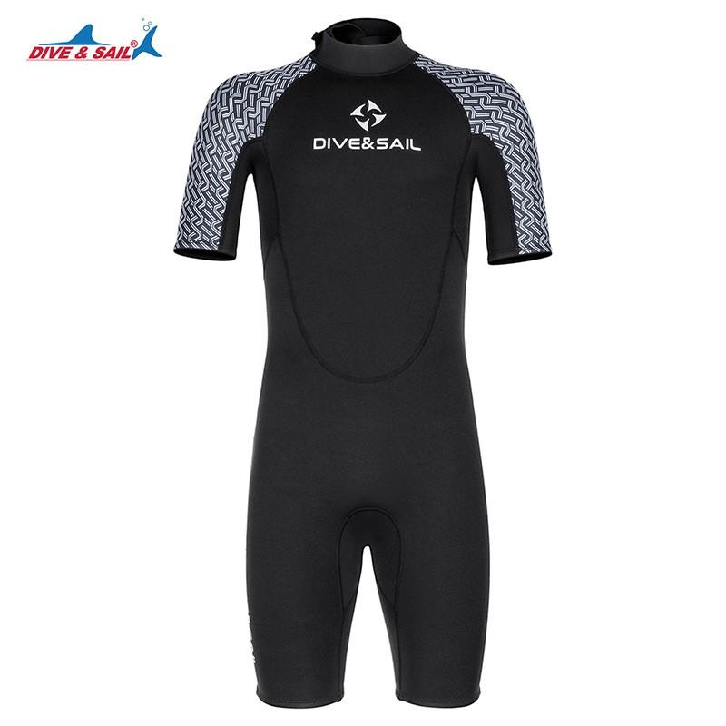 

Diving Suit 2MM One-piece Warm Thick Short-sleeved Cold-proof Surfing Snorkeling Swimsuit Shorts L