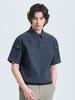CHALLENGER Men'S Mono-Edge Hybrid Collared Short Sleeve Woven Top Dark Grey