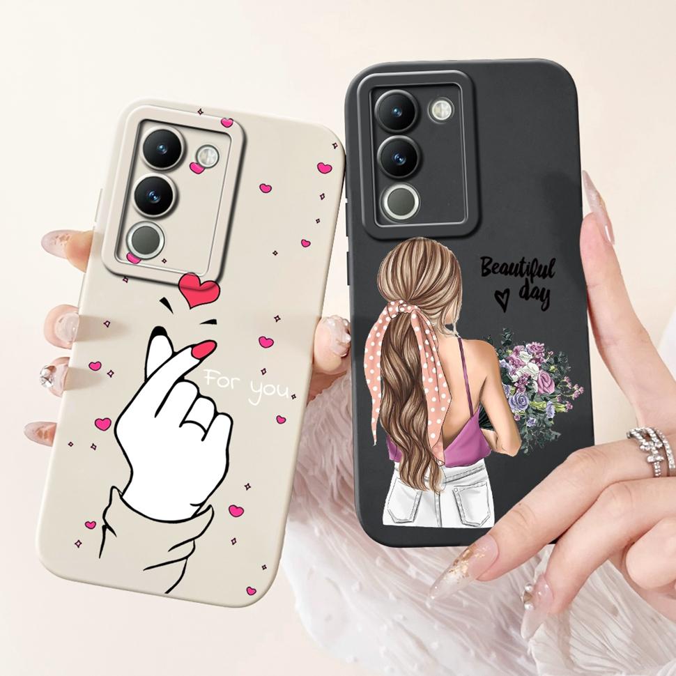 For Vivo Y200 Casing V2307 Stylish Sunflower Cartoon Girls Cover Case For Vivo Y 200 V29E V 29E Y200 5G Soft Fundas Capa 6.67"