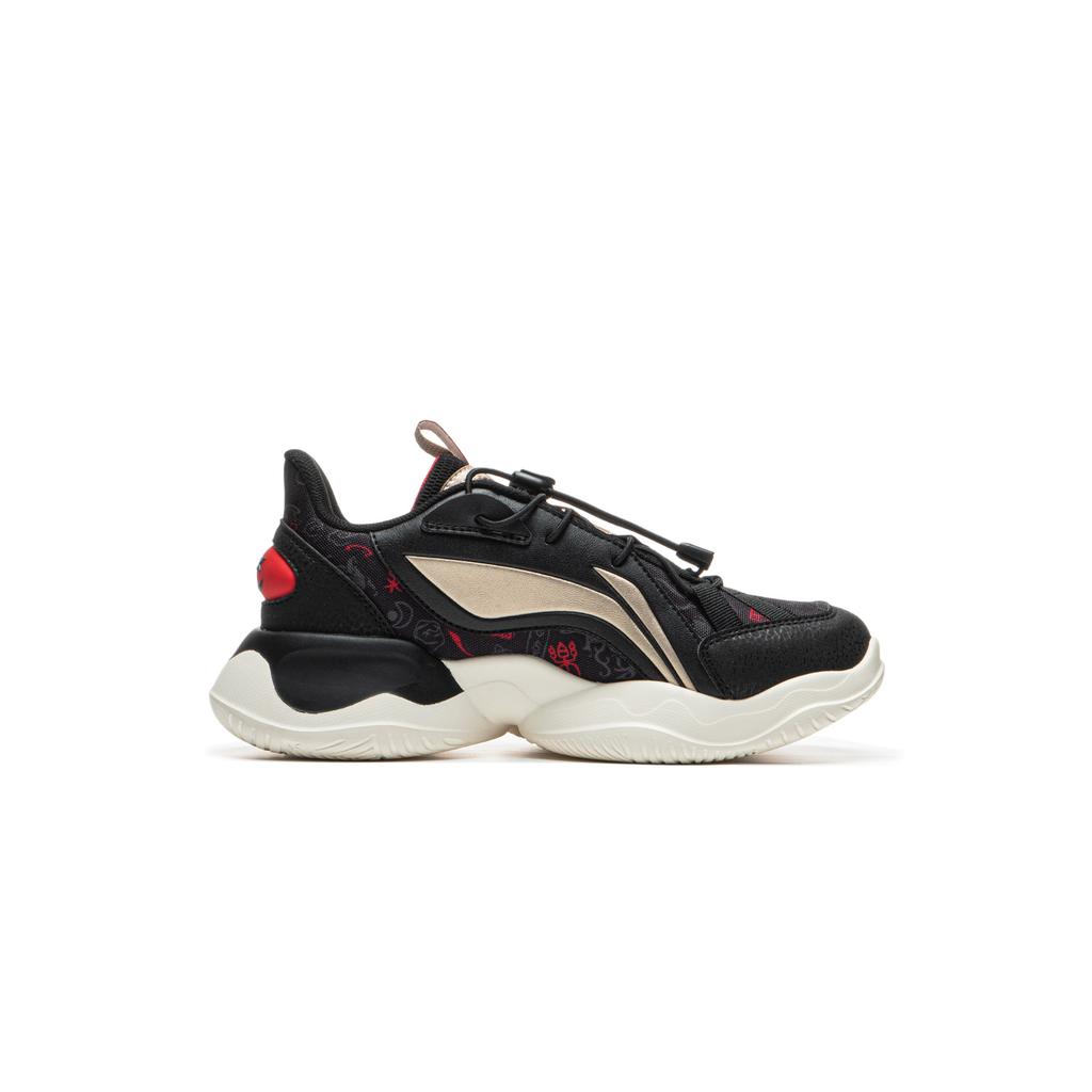 Li Ning Kids Sports Lifestyle Series Color Block Fashion Classic Antibacterial Casual Shoes Kids Casual Shoes Black YKCQ198-27