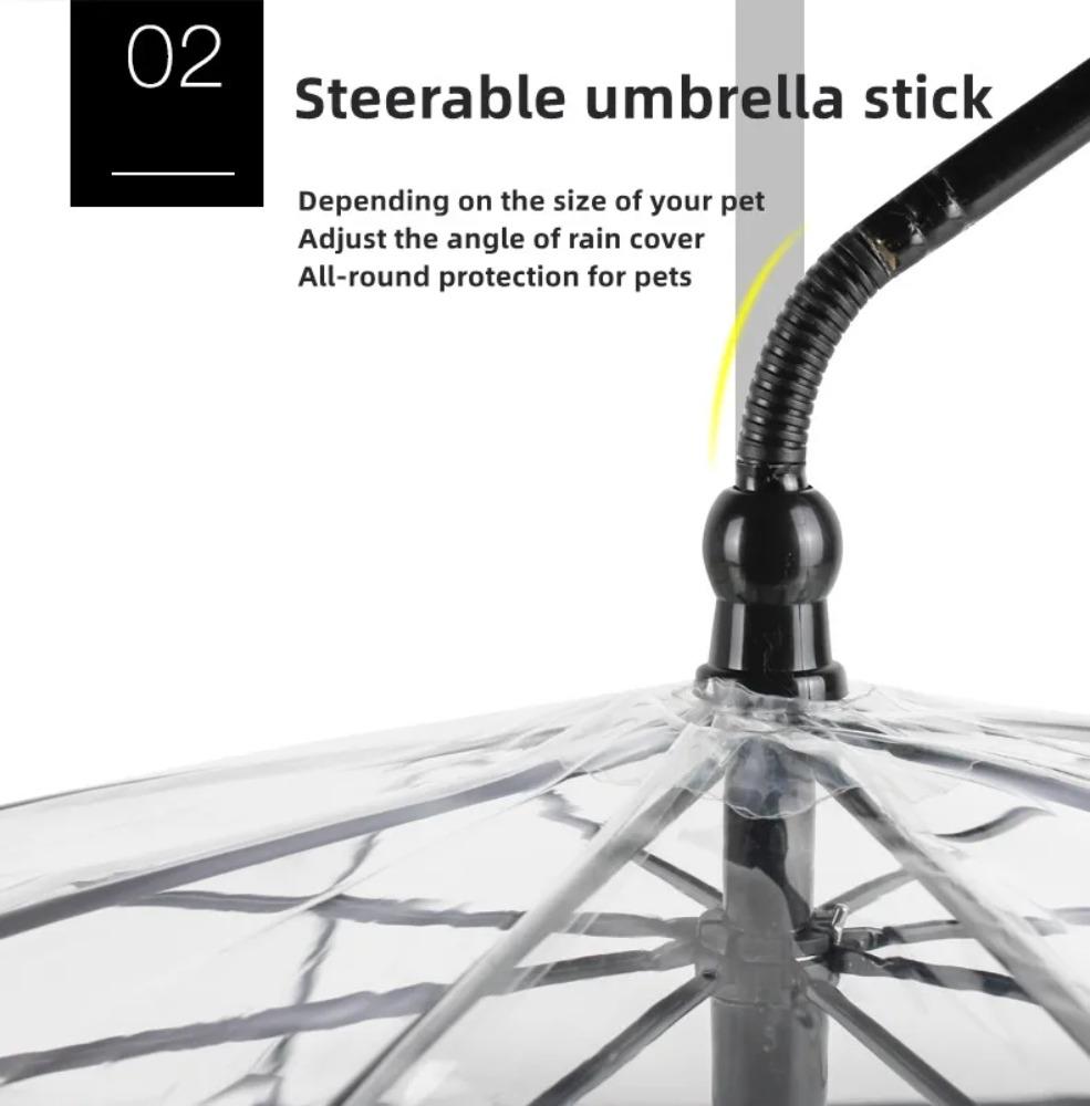 New Transparent Pet Umbrella Well Made Detachable Adjustable Rainy Day Outdoor Dog Walking Leash for Small Dogs Pet Supplies