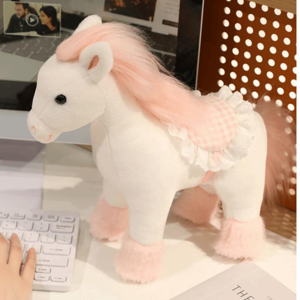Kawaii Horse Plush Doll Toys Cute Zodiac Pony Figurine Stuffed Animal Horse  Year of The Horse