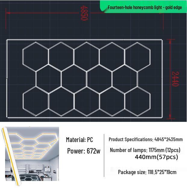 2025 Extra Wide High Brightness Honeycomb LED Garage & Car Wash Light