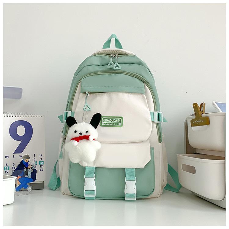 2025 spring new backpack college style high school versatile contrasting colors student schoolbag niche design stationery store