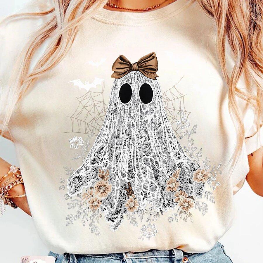 

Хэллоуин Милое кружевное привидение Ткань Сделай сам Термотрансферные наклейки для печати Футболка Спортивная одежда Одежда Украшение для вечеринки 6XL