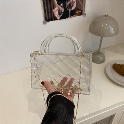 Acrylic Transparent Jelly Bag 2025 Mori Soft Girl Fashion Ice Crack Personalized Portable Messenger Box Bag