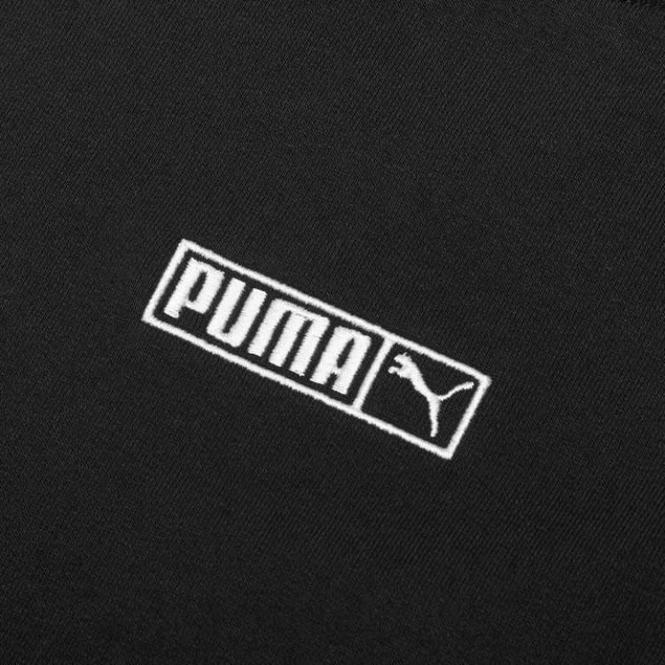 Puma Casual Sports Breathable Alphabet Printing Round Neck Pullover Black Men's 844126-01