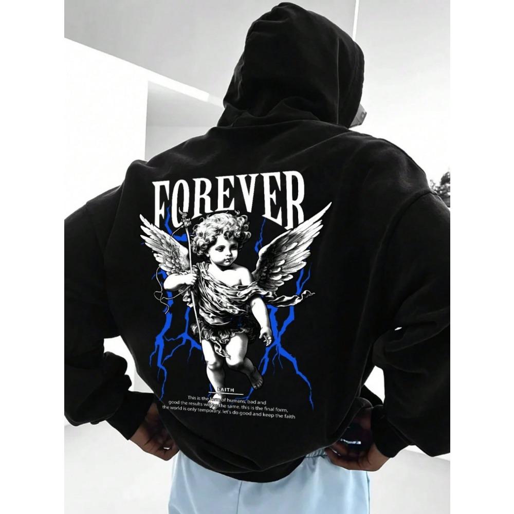 Fashion Angel Graphic Print Men's Hoodies Fashion Pullover Autumn Clothing Casual Clothes Women Tops Outdoor Street Sweatshirts
