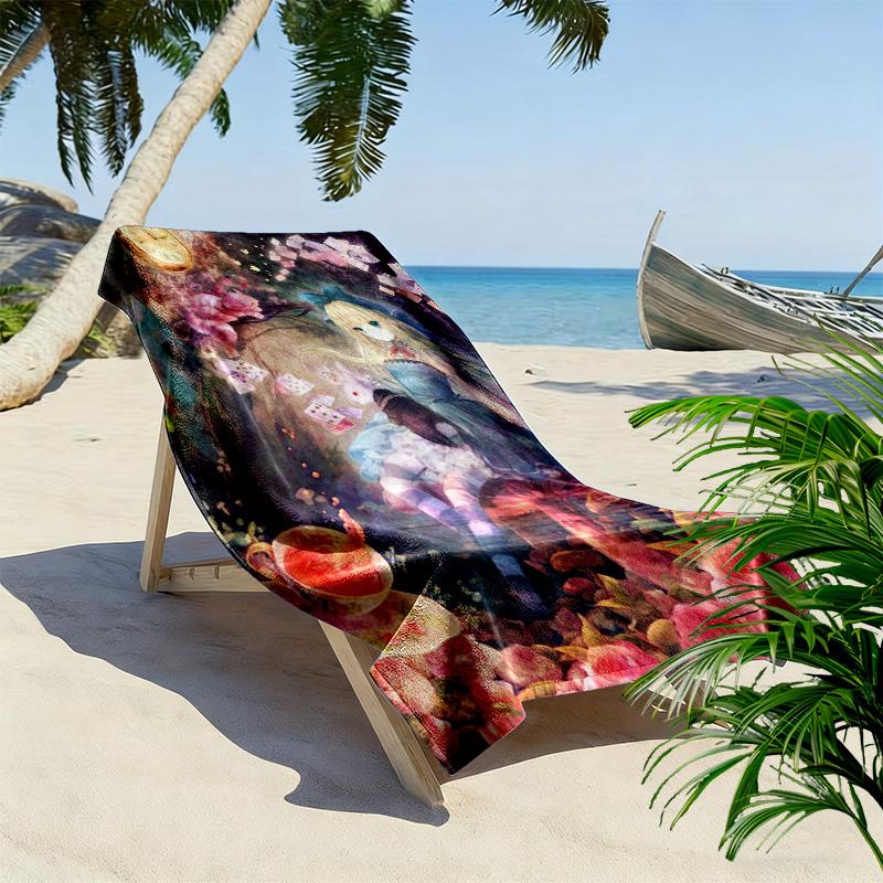 Rabbit's Heart Beach Towel Beach Soft Seaside Quick-drying Swim Towel Outdoor Pool Towel Printing Outdoor Picnic Beach Mat Comfort Fashion