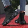 Women Fashion Unisex Breathable Brand Casual Sneakers Men Black Socks Sneakers Men Slip on High Sports Shoes