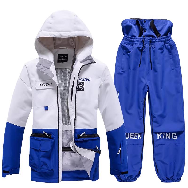 Unisex Couple's Korean Style Ski Suit Set: Warm, Thick Jacket and Pants for Snowboarding & Alpine Skiing