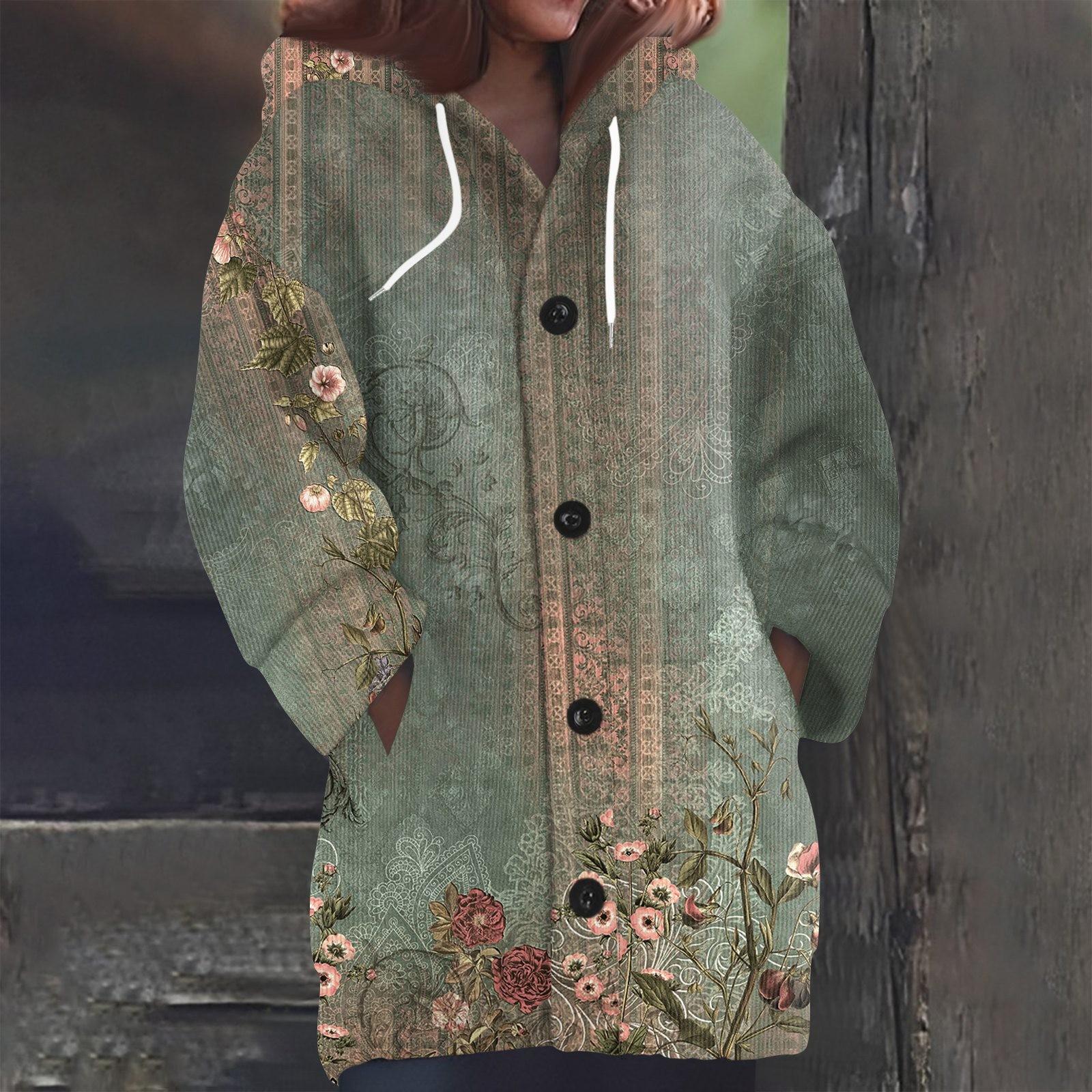 

Женская мода повседневная шерстяная вязка с капюшоном и пуговицами с длинным рукавом XXXL