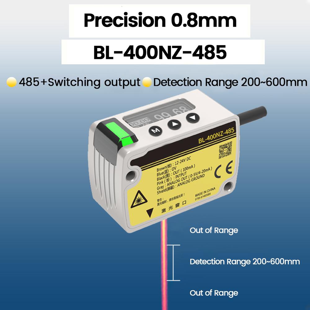 Laser Displacement Distance Sensor Thickness Measurement Height Sensor High Precision 1.111mm Analog 181 Output Transmitter