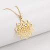 LIKGREAT Flower of Life Pendant Necklace for Women Mandala Chakra Hollow Stainless Steel Charms Jewelry Geometry Amulet Gift