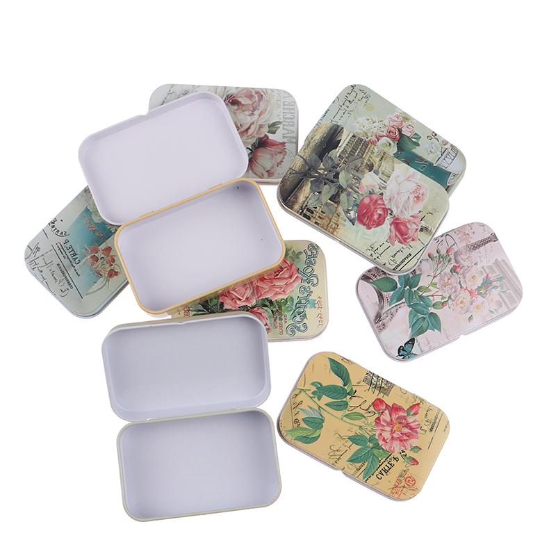 Vintage Flowers Tin Box Sealed Jar Packing Boxes Jewelry Candy Box For Party