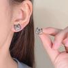 1 Pereche Cercei Stud Femei Cristal Imitație Culoare Gradient Design Pisică Desene Animate Știfturi Ureche Bijuterii Cadou