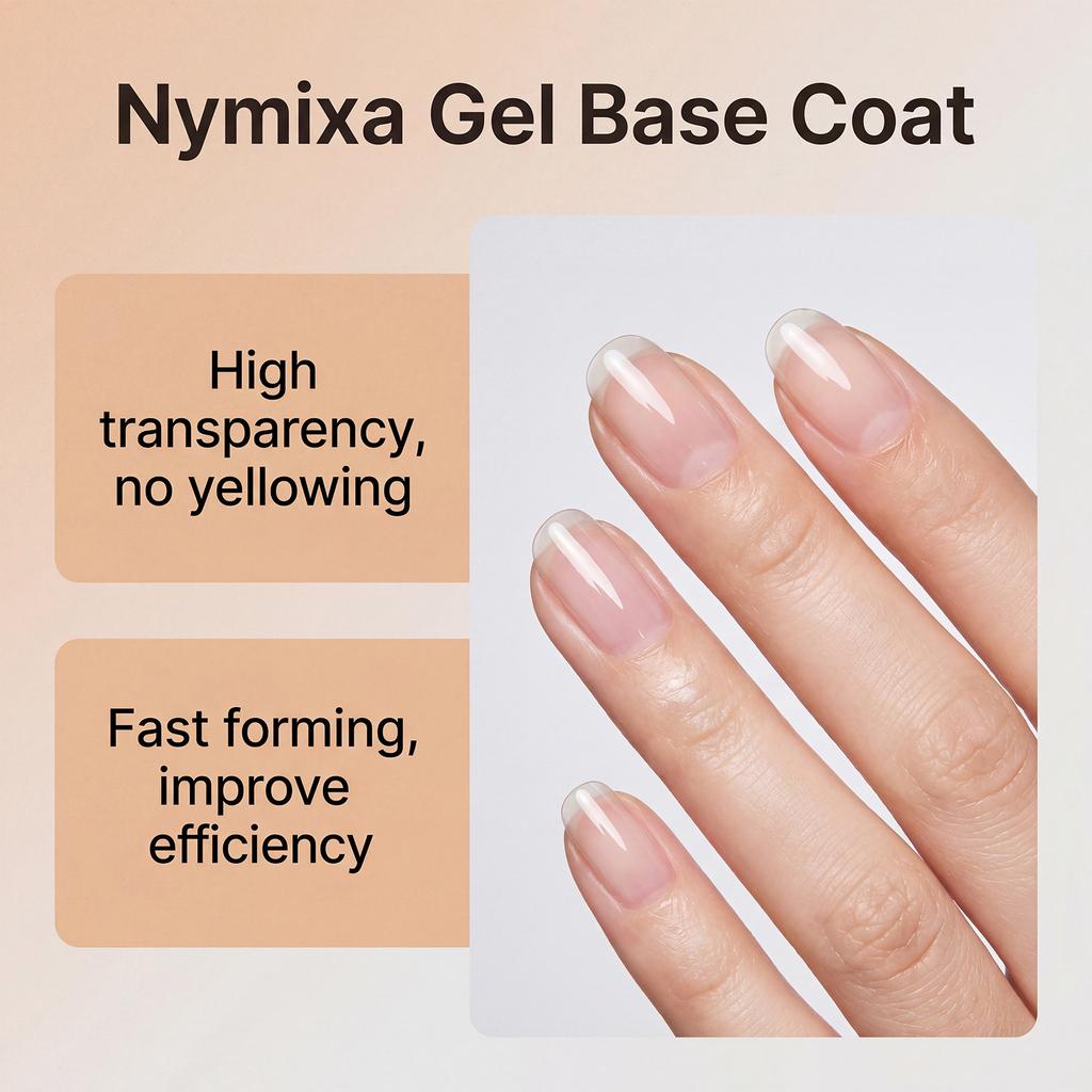 Nymixa Gel Base Coat Nail Gel Polish 15ml DIY Home Manicure Base Coat for Nail Lamp Transparent 7.5ml
