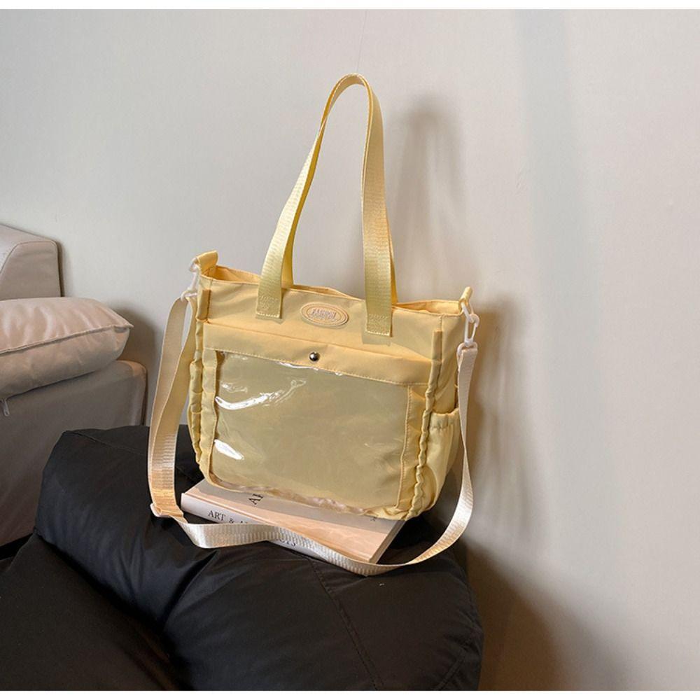 Cute Transparent Itabag Idol Merchandise Storage Nylon Crossbody Itabag Large Capacity Badge Display Student Tote Bag Girls