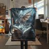 Glowing Books  Print Flannel Blanket, High Quality Comfortable for All Seasons, Home Decor, Warmth and Comfort
