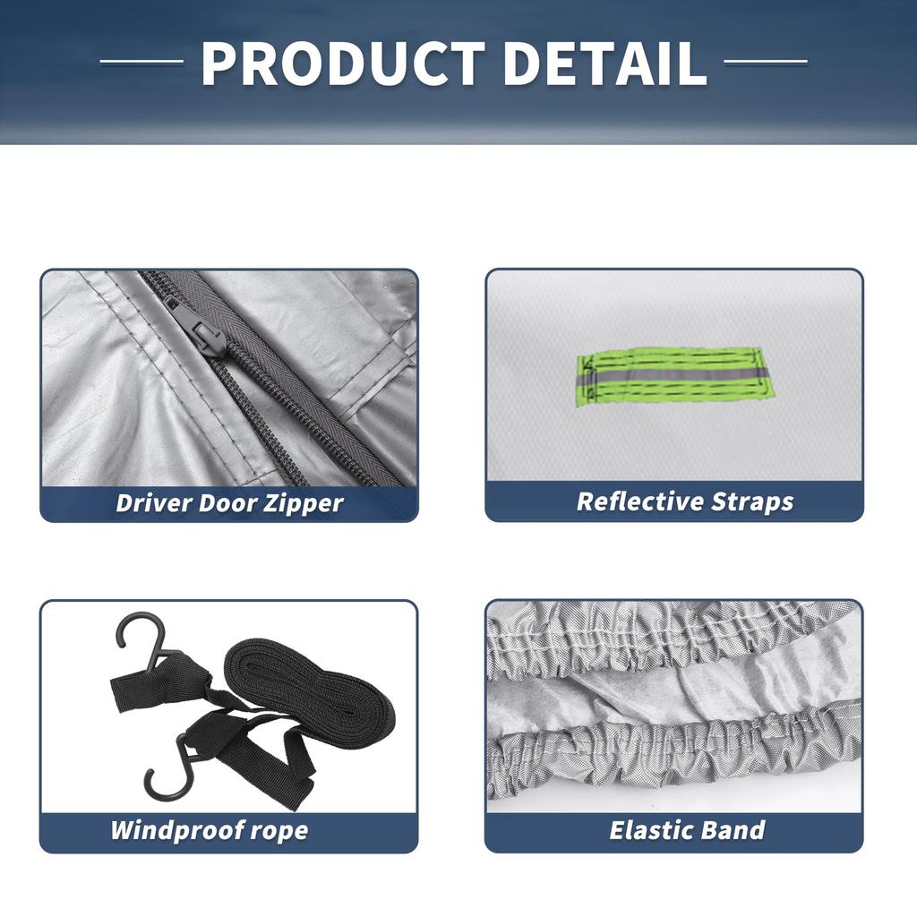 X AUTOHAUX Suzuki MK94S MK53S Light Car Rainy Strong Yellow Side Nighttime Safety Easy To Install and Storage Silver Tone [For Spacia/Spacia]