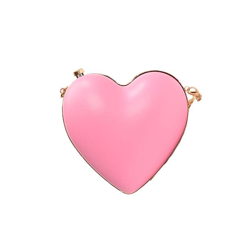 Women's Heart-Shaped Clip-On Mini Bag - 2024 Spring/Summer Chain Heart Bag with Girlish Charm