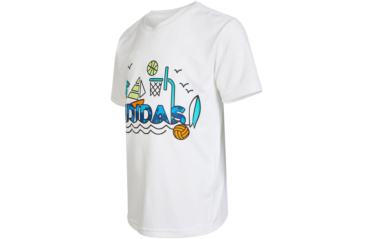 Adidas Kids T Shirts Crew Neck Moderate HE0049 116
