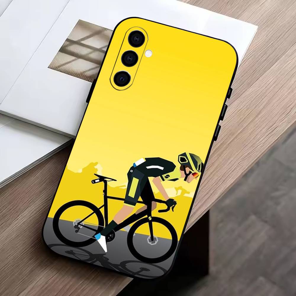 T-Tour de France Phone Case Black Silicone Soft For Samsung Galaxy A73,A72,A71,A70,A53,A52,A51