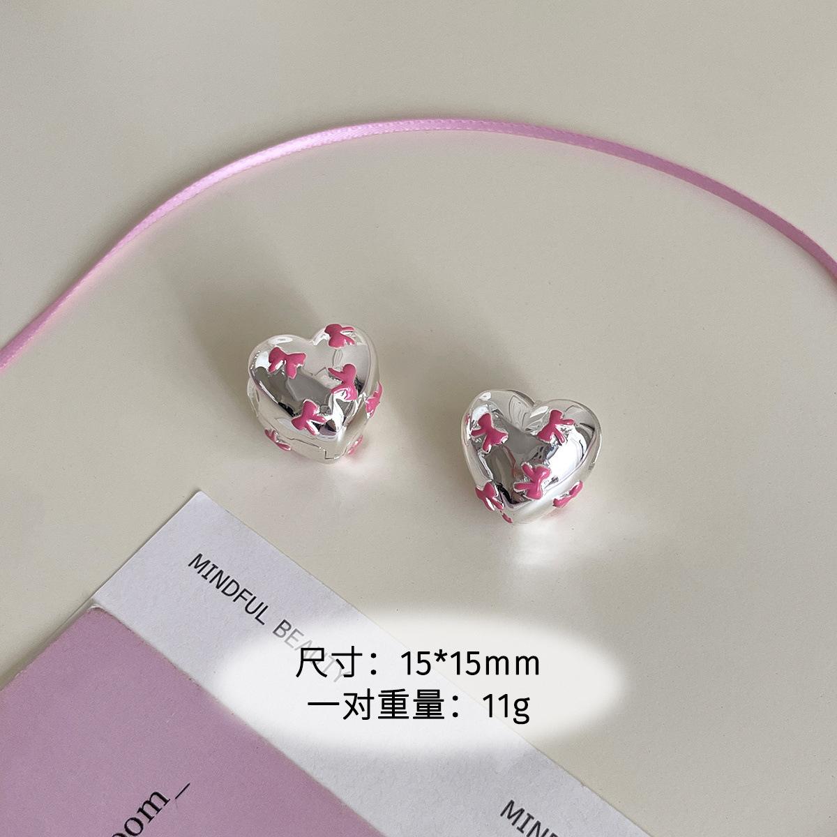 

Серьги Love из серебра 925 пробы, женские изысканные сладкие розовые серьги-бантики, легкие роскошные летние серьги премиум-класса, новые 925 silver needle