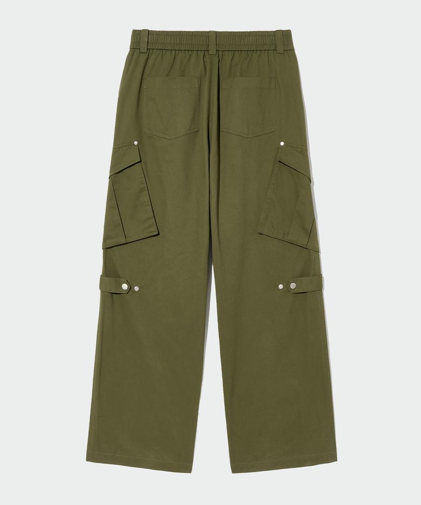 ECORR Cotton Wide Cargo Pants_Khaki