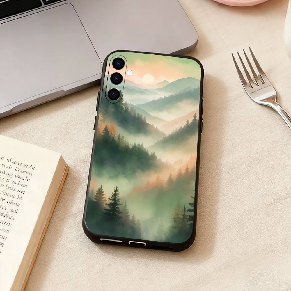 Mountain-n Forest-t Phone Case For Samsung Galaxy A73,A72,A71,A70,A53,A52,A51,Others Soft Black Cover Samsung a13 5g