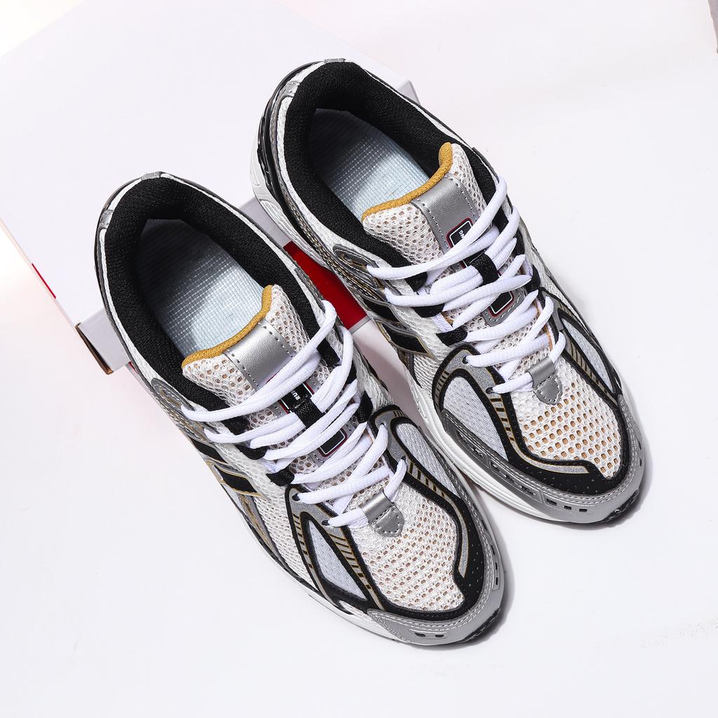 1906 Silver-White-Yellow Retro Sports Running Shoes: Breathable Platform Men’s Dad Shoes, Height-Increasing Women’s Casual Shoes