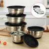 8PCS Set Stainless Steel Mixing Bowls Non-Slip Bottoms with Grater Baking Mixing Basin Kitchen Bowls Baking & Serving
