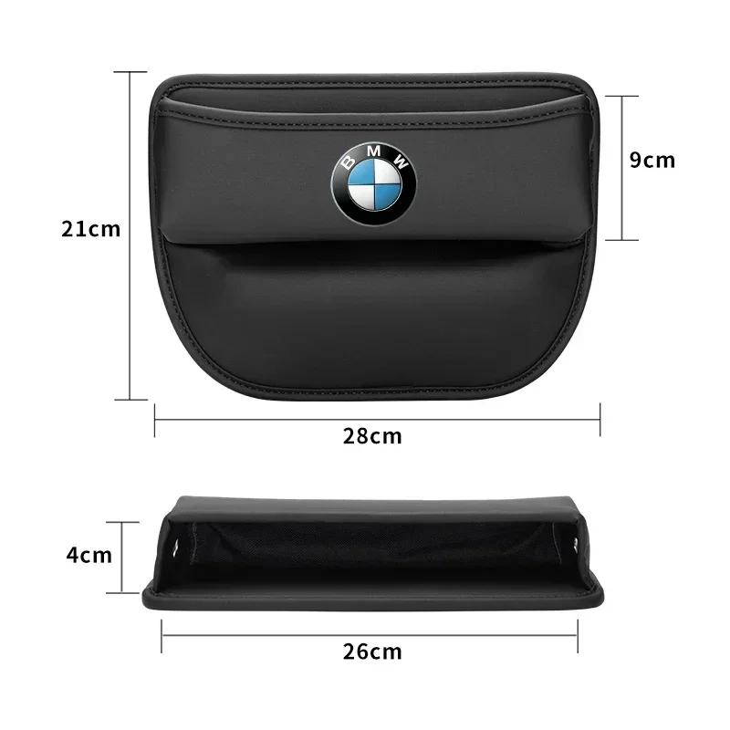 1 ks Kožený Organizér do Auta s Logem na Sedadlo Pro Bmw Řady 3 2 5 E90 F10 E60 X3 F25 E46 F30 X5 E53 E91 M M2 M3 M5 Autopříslušenství