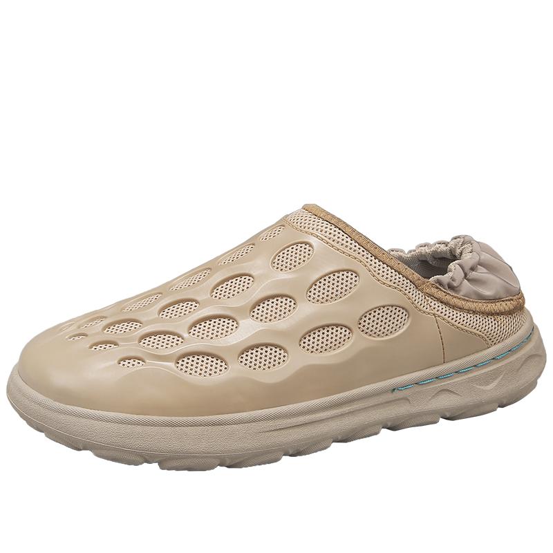 Designer Men Slippers Breathable Mens Shoes Trendy Bottom Casual Sneakers Mesh Half Slippers for Men Soft Sole Support Shoes New